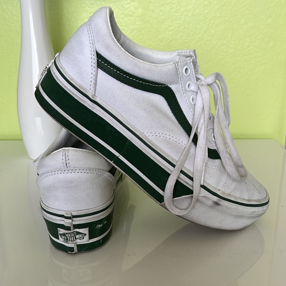white platform vans